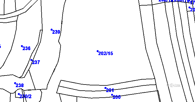 Parcela st. 202/15 v KÚ Kajetín, Katastrální mapa