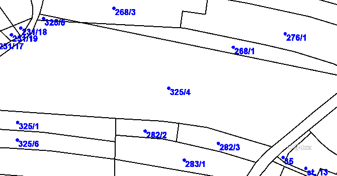 Parcela st. 325/4 v KÚ Kajetín, Katastrální mapa