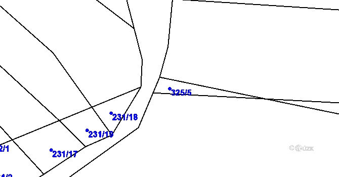 Parcela st. 325/5 v KÚ Kajetín, Katastrální mapa