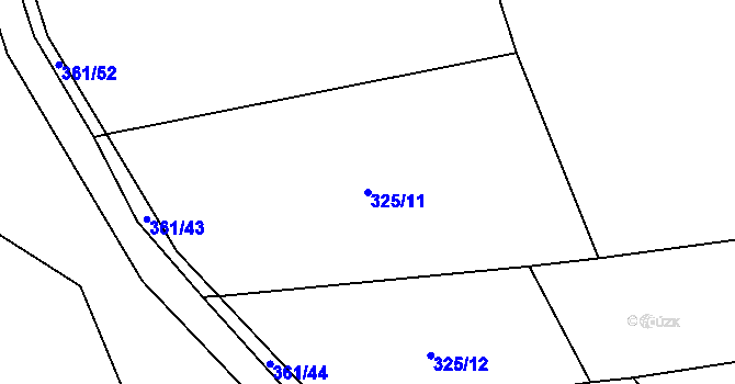Parcela st. 325/11 v KÚ Kajetín, Katastrální mapa