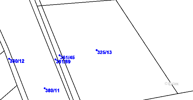 Parcela st. 325/13 v KÚ Kajetín, Katastrální mapa