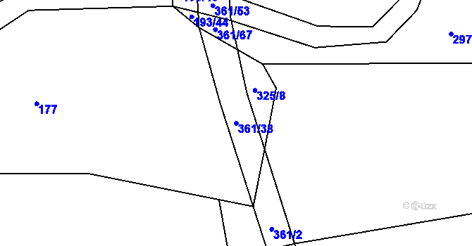 Parcela st. 361/38 v KÚ Kajetín, Katastrální mapa