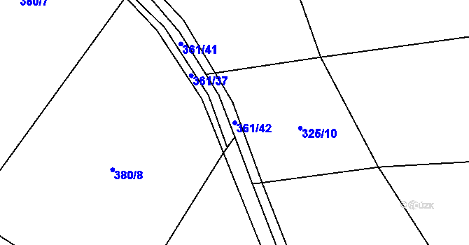 Parcela st. 361/42 v KÚ Kajetín, Katastrální mapa