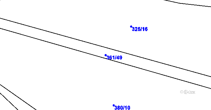 Parcela st. 361/49 v KÚ Kajetín, Katastrální mapa