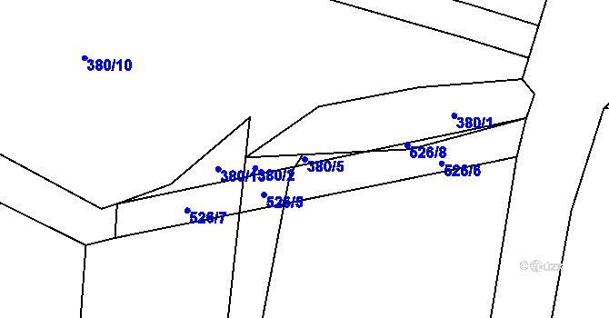 Parcela st. 380/5 v KÚ Kajetín, Katastrální mapa