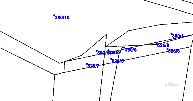 Parcela st. 380/13 v KÚ Kajetín, Katastrální mapa