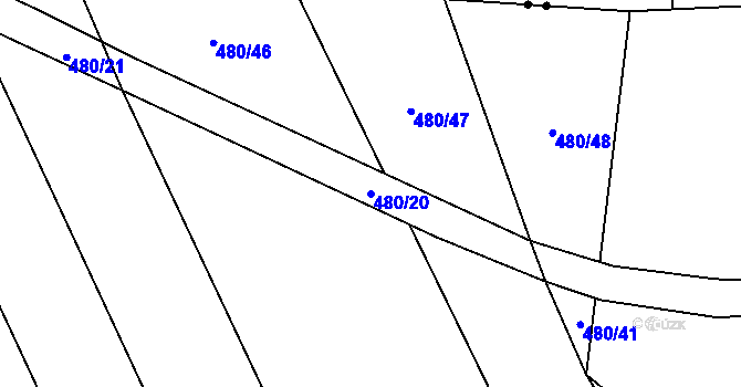 Parcela st. 480/20 v KÚ Kajetín, Katastrální mapa