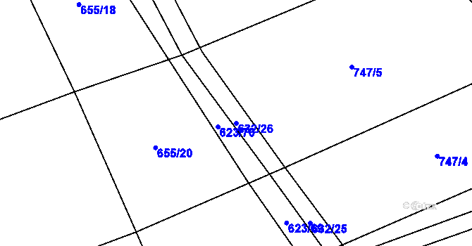 Parcela st. 632/26 v KÚ Předboř u Choustníku, Katastrální mapa