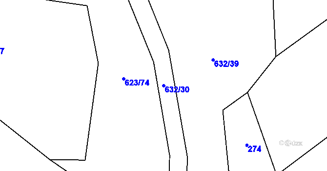 Parcela st. 632/30 v KÚ Předboř u Choustníku, Katastrální mapa