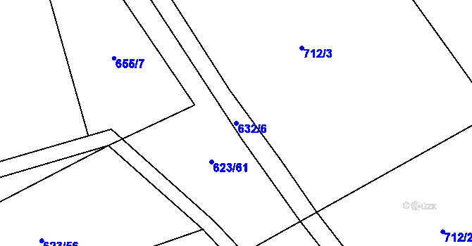 Parcela st. 632/6 v KÚ Předboř u Choustníku, Katastrální mapa