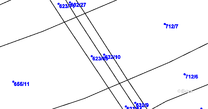 Parcela st. 632/10 v KÚ Předboř u Choustníku, Katastrální mapa