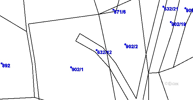 Parcela st. 632/12 v KÚ Předboř u Choustníku, Katastrální mapa