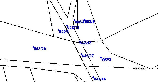Parcela st. 632/15 v KÚ Předboř u Choustníku, Katastrální mapa