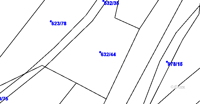 Parcela st. 632/44 v KÚ Předboř u Choustníku, Katastrální mapa