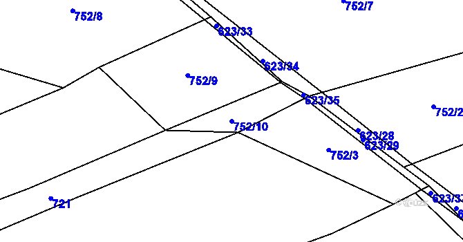 Parcela st. 752/10 v KÚ Předboř u Choustníku, Katastrální mapa