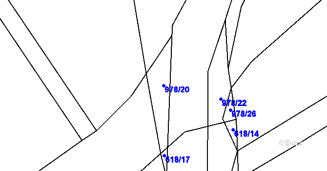 Parcela st. 978/20 v KÚ Předboř u Choustníku, Katastrální mapa