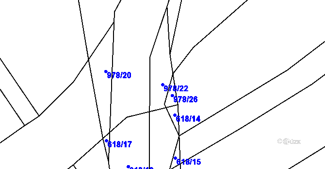 Parcela st. 978/22 v KÚ Předboř u Choustníku, Katastrální mapa