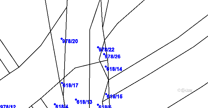 Parcela st. 978/26 v KÚ Předboř u Choustníku, Katastrální mapa