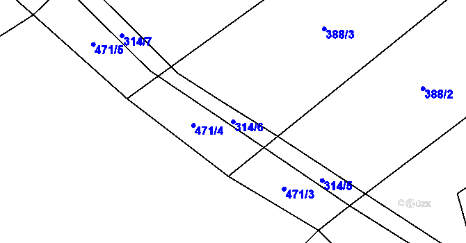 Parcela st. 314/6 v KÚ Předboř u Choustníku, Katastrální mapa