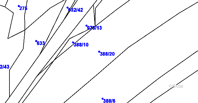 Parcela st. 388/20 v KÚ Předboř u Choustníku, Katastrální mapa