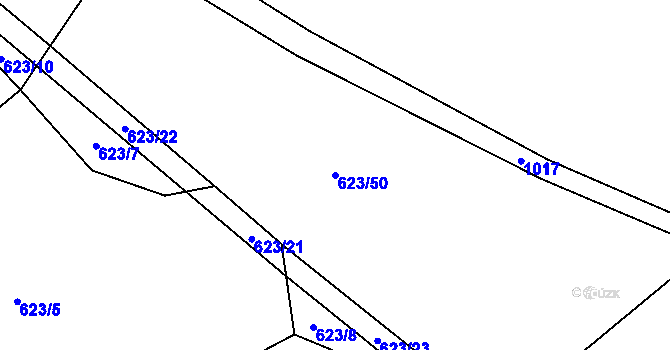 Parcela st. 623/50 v KÚ Předboř u Choustníku, Katastrální mapa