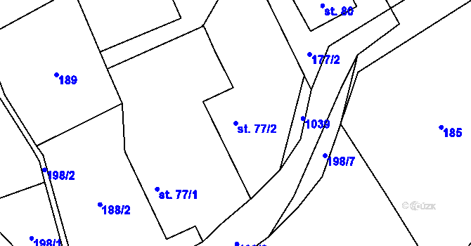 Parcela st. 77/2 v KÚ Předboř u Choustníku, Katastrální mapa