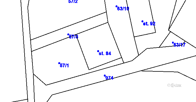 Parcela st. 84 v KÚ Předboř u Choustníku, Katastrální mapa