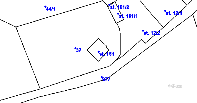 Parcela st. 151 v KÚ Předboř u Choustníku, Katastrální mapa