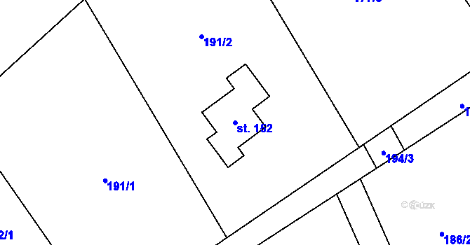 Parcela st. 152 v KÚ Předboř u Choustníku, Katastrální mapa
