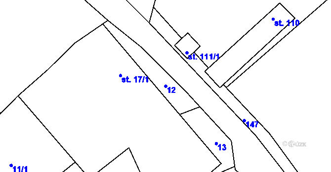 Parcela st. 12 v KÚ Předboř u Choustníku, Katastrální mapa
