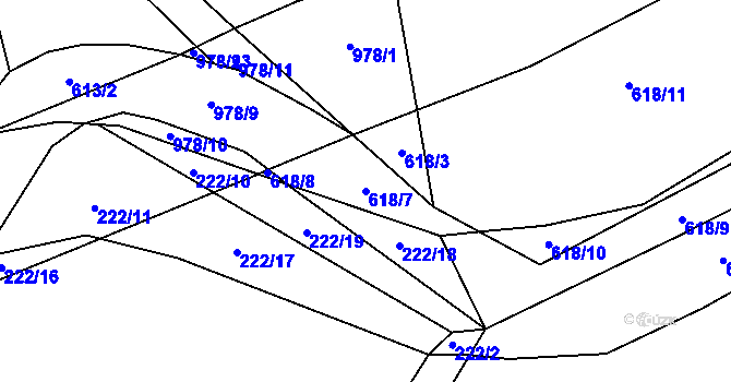 Parcela st. 618/7 v KÚ Předboř u Choustníku, Katastrální mapa