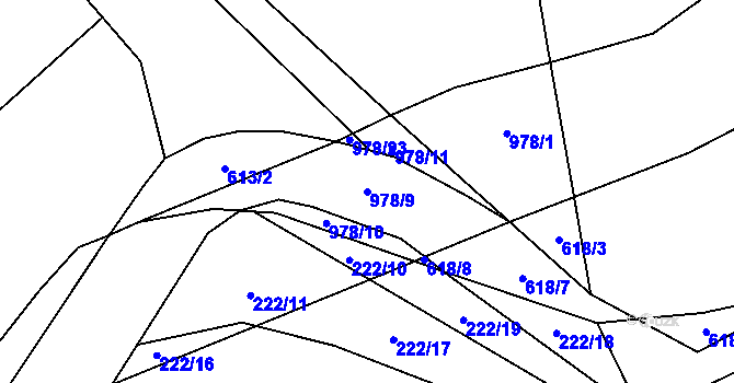 Parcela st. 978/9 v KÚ Předboř u Choustníku, Katastrální mapa