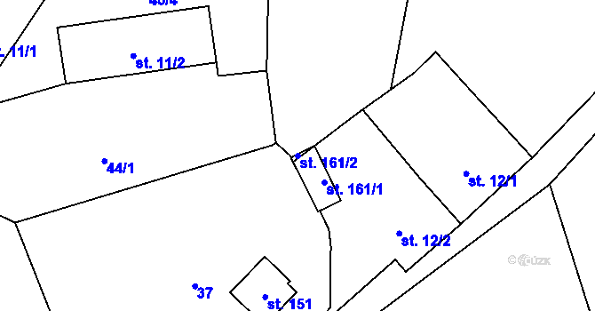 Parcela st. 161/2 v KÚ Předboř u Choustníku, Katastrální mapa