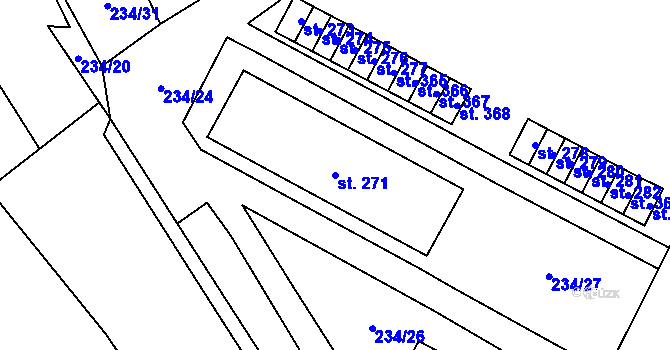 Parcela st. 271 v KÚ Choustníkovo Hradiště, Katastrální mapa
