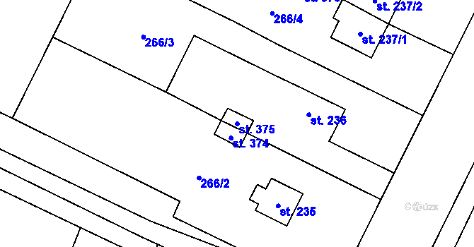 Parcela st. 375 v KÚ Choustníkovo Hradiště, Katastrální mapa