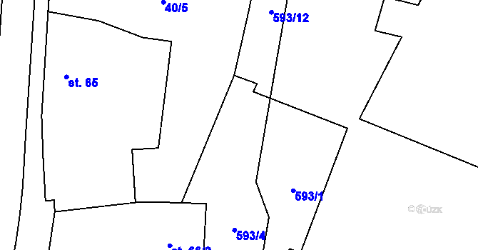 Parcela st. 605/3 v KÚ Choustníkovo Hradiště, Katastrální mapa