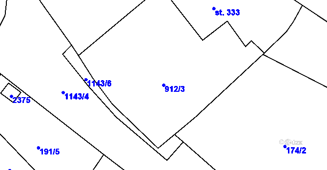 Parcela st. 912/3 v KÚ Choustníkovo Hradiště, Katastrální mapa