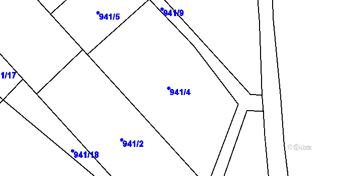 Parcela st. 941/4 v KÚ Choustníkovo Hradiště, Katastrální mapa
