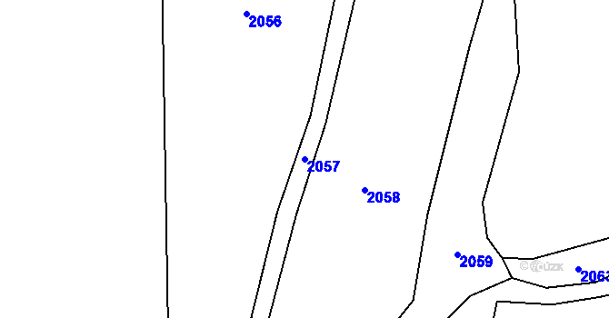 Parcela st. 2057 v KÚ Choustníkovo Hradiště, Katastrální mapa
