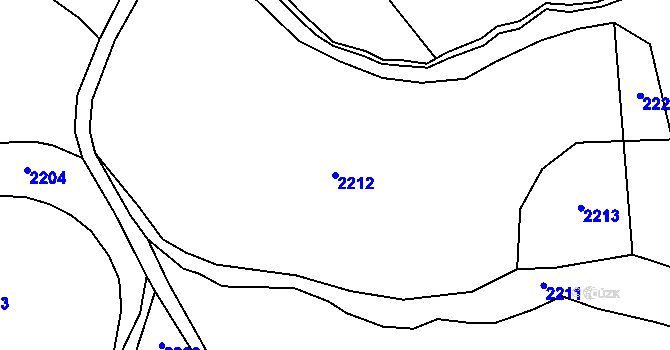 Parcela st. 2212 v KÚ Choustníkovo Hradiště, Katastrální mapa