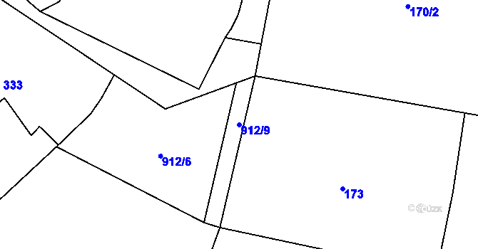 Parcela st. 912/9 v KÚ Choustníkovo Hradiště, Katastrální mapa