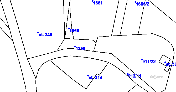 Parcela st. 912/10 v KÚ Choustníkovo Hradiště, Katastrální mapa