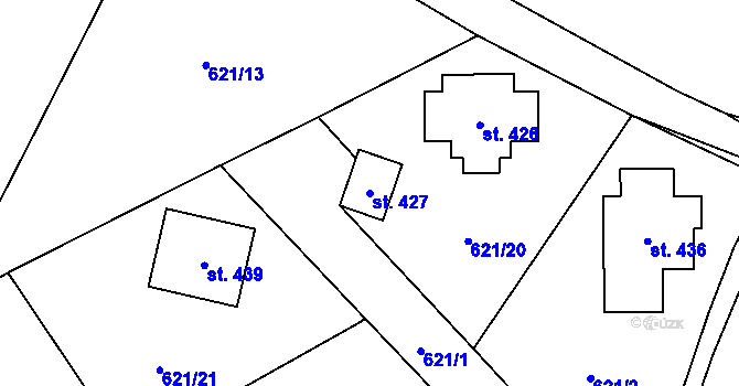 Parcela st. 427 v KÚ Choustníkovo Hradiště, Katastrální mapa