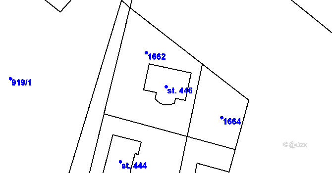 Parcela st. 446 v KÚ Choustníkovo Hradiště, Katastrální mapa