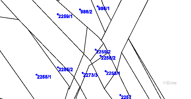 Parcela st. 2259/2 v KÚ Choustníkovo Hradiště, Katastrální mapa