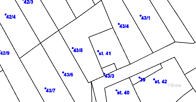 Parcela st. 41 v KÚ Chožov, Katastrální mapa