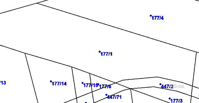 Parcela st. 177/1 v KÚ Chožov, Katastrální mapa