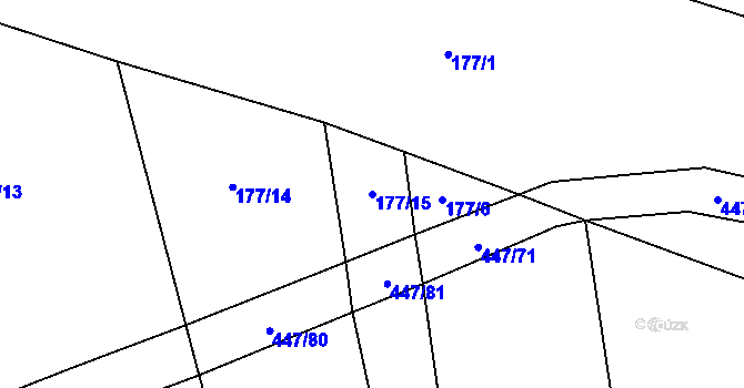 Parcela st. 177/15 v KÚ Chožov, Katastrální mapa