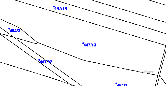 Parcela st. 447/13 v KÚ Chožov, Katastrální mapa