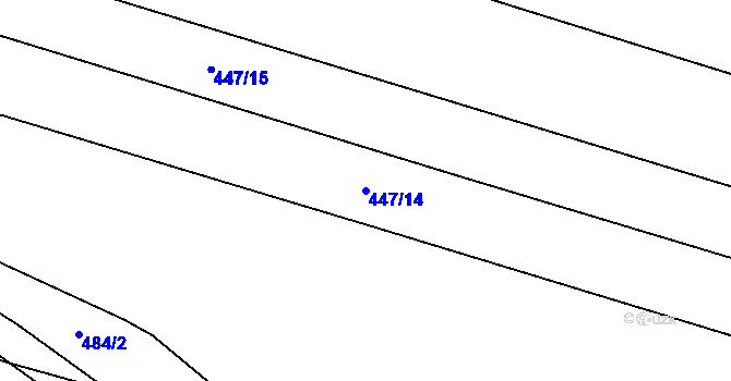 Parcela st. 447/14 v KÚ Chožov, Katastrální mapa
